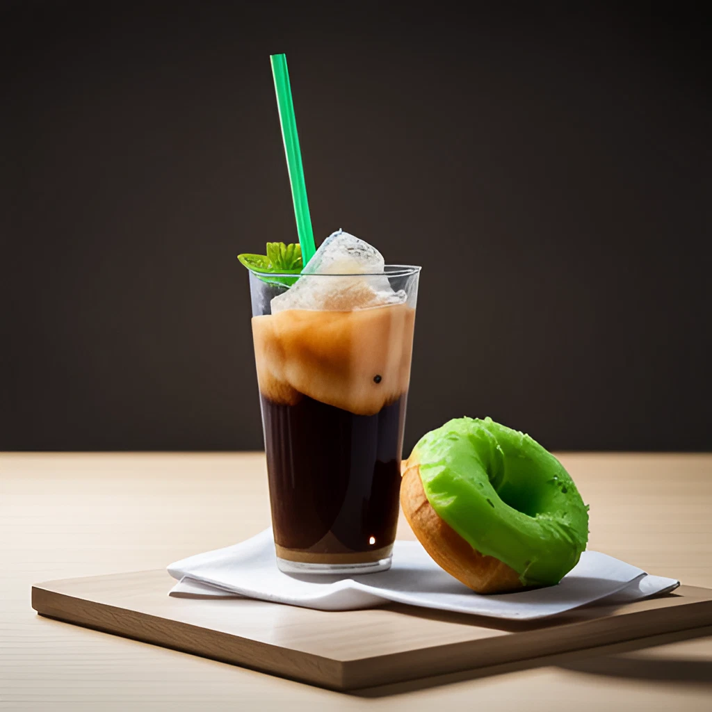 cold brew and matcha donut