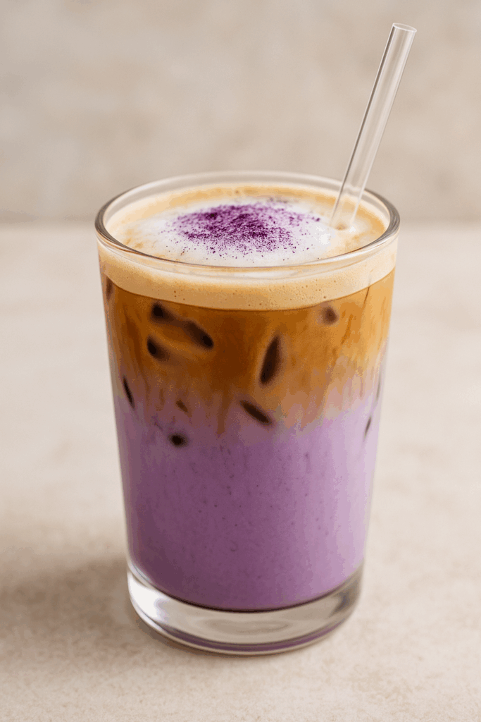 iced ube latte