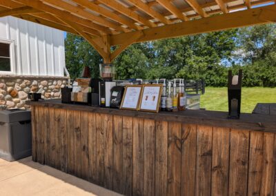 coffee bar at barn wedding venue in Indiana