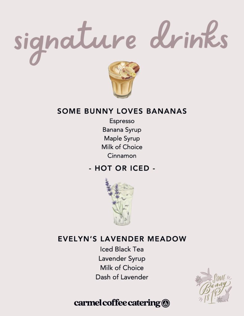 banana coffee menu