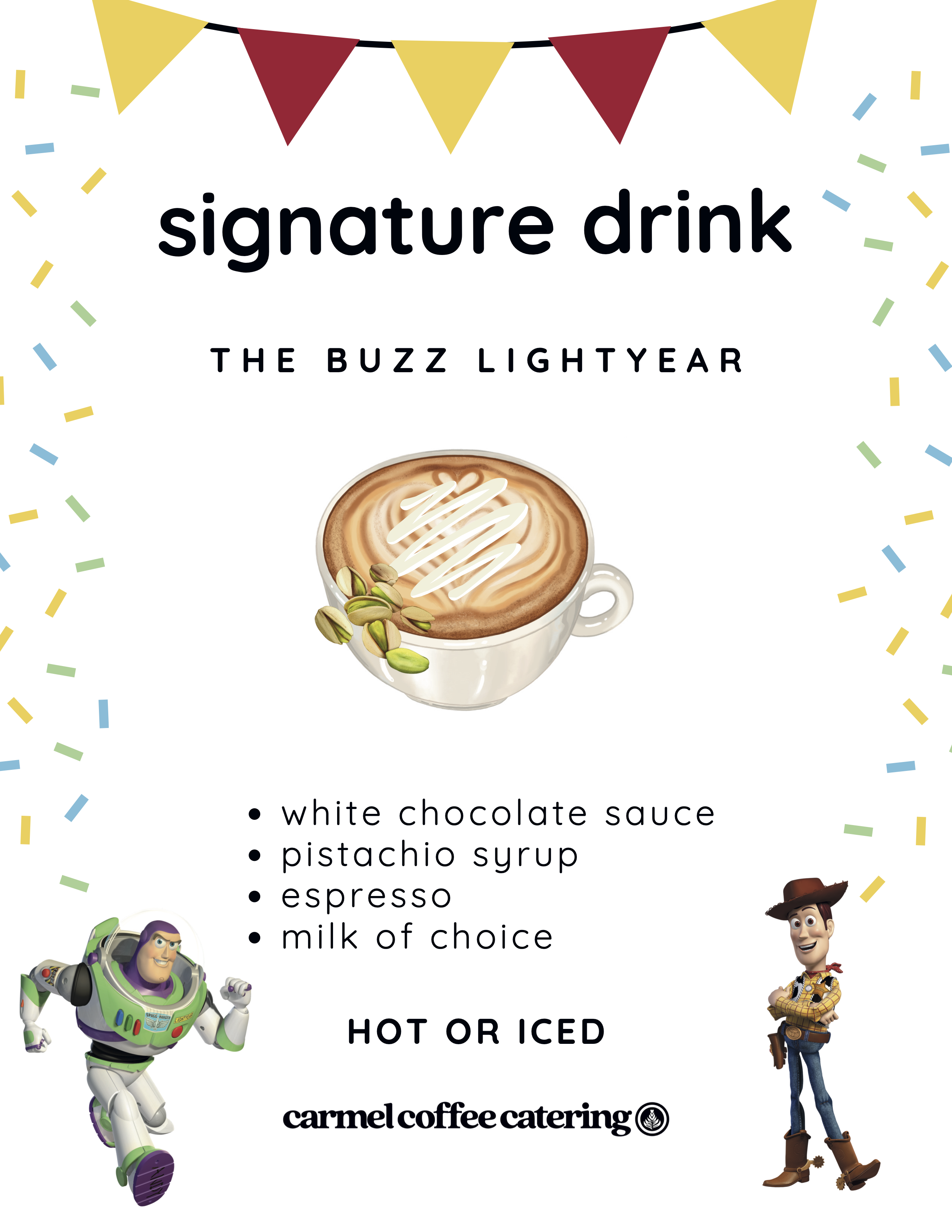 white chocolate pistachio menu idea